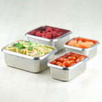 Minimal SQ Stainless Steel Containers // Set of 3