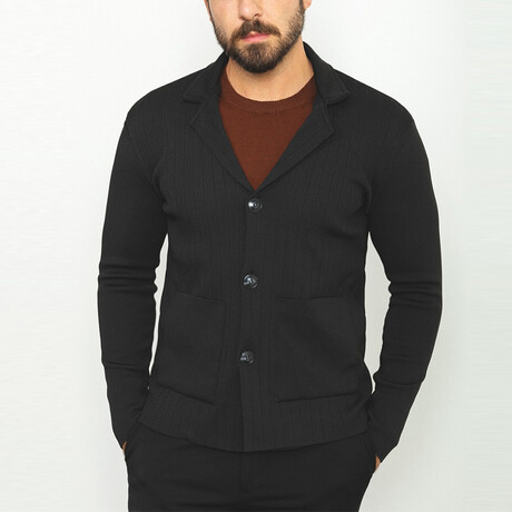 Trey Knitwear Cardigan // Black (S)