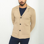 Knitwear Cardigan // Beige (2XL)