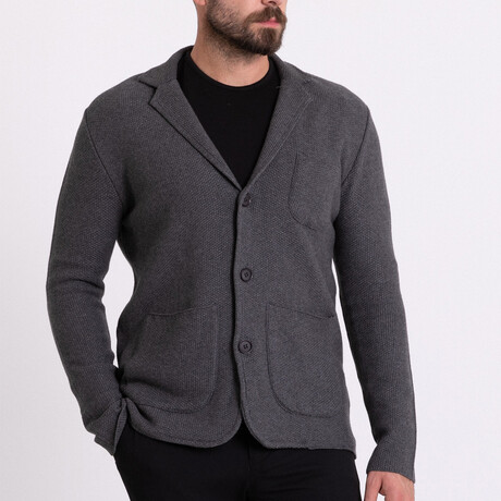 Scot Knitwear Cardigan // Anthracite (S)
