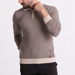 Knitwear Jumper // Beige + Brown (S)