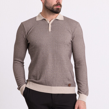 Knitwear Jumper // Beige + Brown (S)