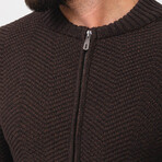 Knitwear Cardigan // Brown (XL)