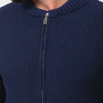 Knitwear Cardigan // Blue (XL)