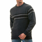 0362 Tailor Fit Crewneck Gray Chest Detailed Sweater // Gray (XS)