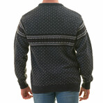 0362 Tailor Fit Crewneck Gray Chest Detailed Sweater // Gray (XS)