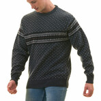 0362 Tailor Fit Crewneck Gray Chest Detailed Sweater // Gray (XS)