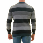 0360 Tailor Fit Crewneck Striped Sweater // Blue + Gray (XS)