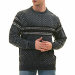 0362 Tailor Fit Crewneck Gray Chest Detailed Sweater // Gray (XS)