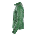 Jett Leather Jacket // Duck Green (S)