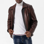 Isaac Leather Jacket // Brown (S)