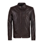 Austin Leather Jacket // Dark Brown (S)