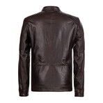 Austin Leather Jacket // Dark Brown (S)