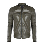 Elijah Leather Jacket // Olive (S)