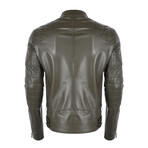 Elijah Leather Jacket // Olive (S)