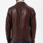 Isaac Leather Jacket // Brown (S)