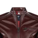 Emilio Leather Jacket // Dark Purple (S)