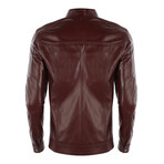 Emilio Leather Jacket // Dark Purple (S)