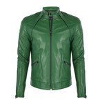 Jett Leather Jacket // Duck Green (S)