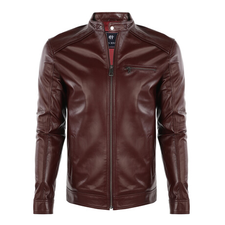 Emilio Leather Jacket // Dark Purple (S)