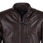 Austin Leather Jacket // Dark Brown (S)