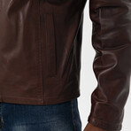 Isaac Leather Jacket // Brown (S)