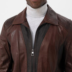 Isaac Leather Jacket // Brown (S)