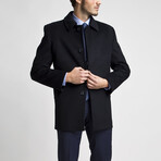David Classic Cut Short Wool Cachet Coat // Navy (36)