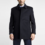 David Classic Cut Short Wool Cachet Coat // Navy (36)
