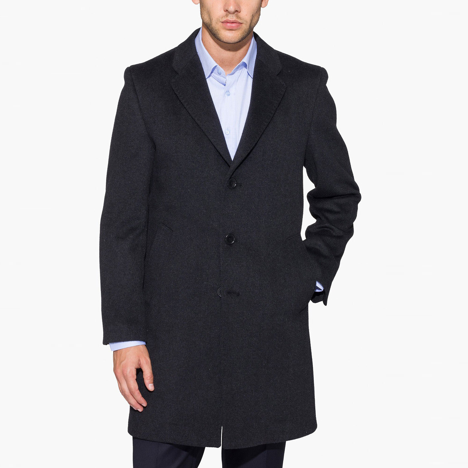 Nolan Slim Fit Wool Coat // Anthracite (36) - Hateko Cabane Wool Coats ...