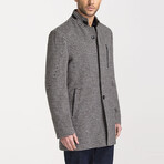 Alex Slim Fit Crowbar Patterned Cachet Coat // Black + White (36)