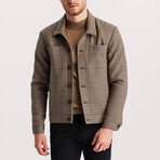 Owen Wool Biker Jacket // Square Brown (36)