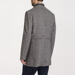Alex Slim Fit Crowbar Patterned Cachet Coat // Black + White (36)