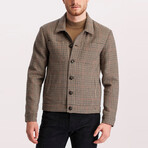 Owen Wool Biker Jacket // Square Brown (36)