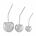 Set of Three Cherries // Chrome