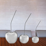 Set of Three Cherries // Chrome