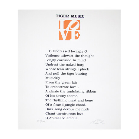 Robert Indiana // The Book of Love Poem (Tiger Music) // 1996