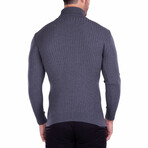 Ribbed Turtleneck Sweater // Charcoal (S)