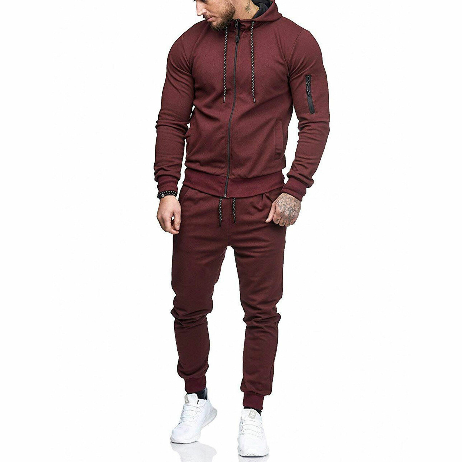 Mens 2pc Track Suits // Style 2 // Burgundy (3XL) - Celino Tracksuits ...