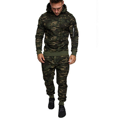 Men's Camouflage Track Suit // Green (S)