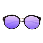 Moreno Polarized Sunglasses // Black Frame + Purple Lens