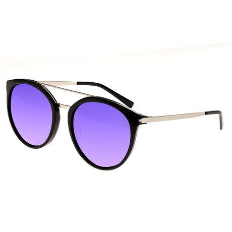 Moreno Polarized Sunglasses // Black Frame + Purple Lens
