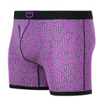 SHEATH 4.0 Men's Dual Pouch Boxer Brief // Purple Geo (X Large)