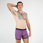 SHEATH 4.0 Men's Dual Pouch Boxer Brief // Purple Geo (X Large)