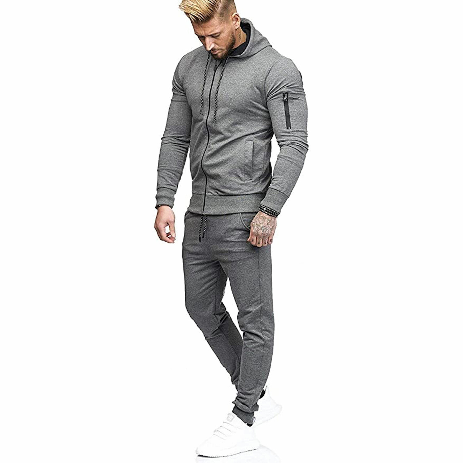 Mens 2pc Relaxed Fit Track Suit // Gray (XL) - Celino Track Suits ...