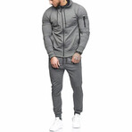 Men's Heathered Slim Fit Track Suit // Gray (2XL)