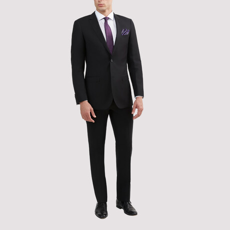 Slim Fit Wool Suit // Black (US: 36S)