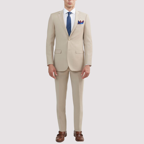 Slim Fit Wool Suit // Beige (US: 36S)