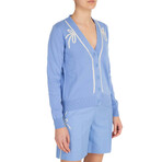 Cardigan Sweater // Light Blue + White (M)