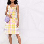 Short Dress In Check Cotton // Multicolor Color (XXS)